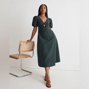 Madewell Poplin Sleeve Midi Dress